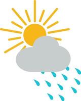 Sun with rain drops, illustration, vector, on a white background. vector