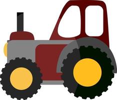 Big tractor, illustration, vector on white background.