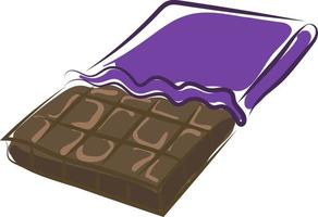 Chocolate bar, illustration, vector on white background.