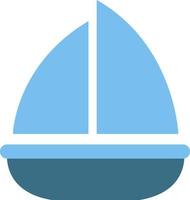 Blue boat toy, illustration, vector on a white background.