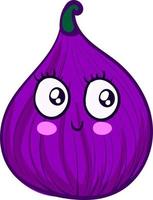 Happy fig, illustration, vector on white background