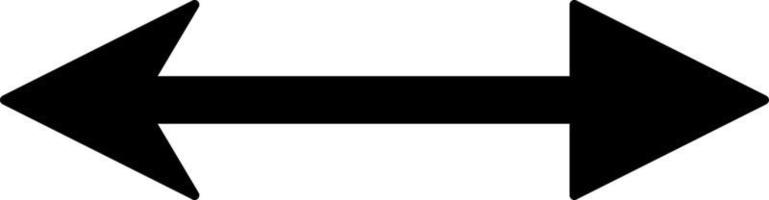 Two arrows pointing to the left and right, illustration, vector on white background.