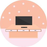 Small flat tv ,illustration, vector on white background.