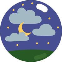 Night landscape, illustration, vector on a white background.