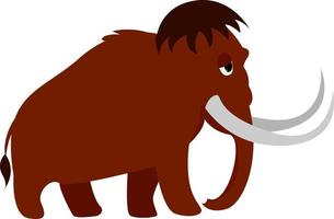 Old mammoth, illustration, vector on white background.