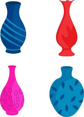 Pretty vase ,illustration, vector on white background.