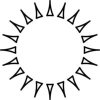 Sun with a lor of sun rays, illustration, vector on white background.