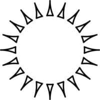 Sun with a lor of sun rays, illustration, vector on white background.