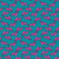 Paper airplane pattern, illustration, vector on white background