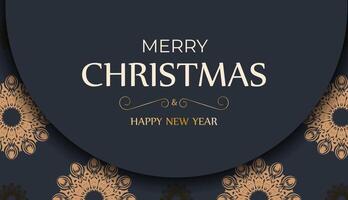 Merry christmas card with floral pattern vector