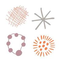 Set of vector abstract doodle shapes for modern design