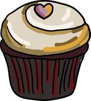 Sweet cupcake, illustration, vector on white background.