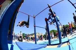 KHARKIV, UKRAINE - 27 MAY, 2018 Street workout show during the annual festival of street cultures photo