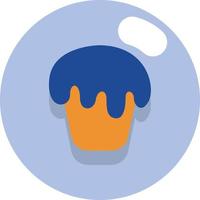 Blue cupcake, illustration, vector on a white background.