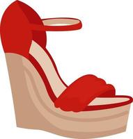 Zapatos de mujer rojo, ilustración, vector sobre fondo blanco.