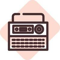 Broadcast radio device, illustration, vector on a white background.