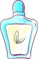 Blue bottle of perfume, illustration, vector on white background