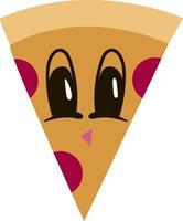 Cute pizza cut, illustration, vector on white background.