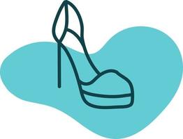 Blue Strap heels, illustration, on a white background. vector