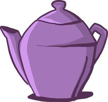 Cartoon purple kettle vector