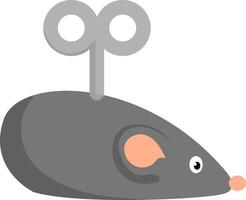 Clockwork mouse, illustration, vector on white background.