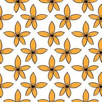 Yellow flowers ,seamless pattern on white background. vector