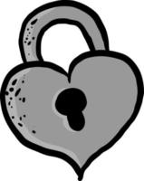 Heart shaped lock, illustration, vector on white background.