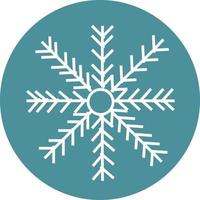 White frozen snowflake, icon illustration, vector on white background