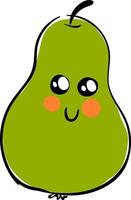 Cute little pear, illustration, vector on white background.