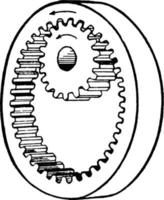 Internal Gear, vintage illustration vector