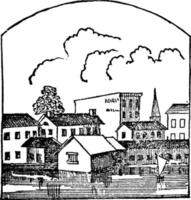 Town vintage illustration. vector