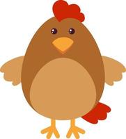 Cute chicken, illustration, vector on white background.