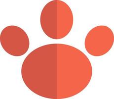 Red paw, illustration, vector, on a white background. vector