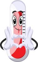 Thermometer showing heart, illustration, vector on white background.