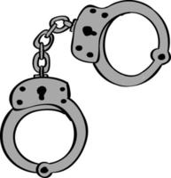 Handcuffs, illustration, vector on white background.