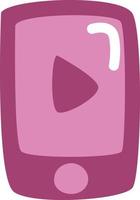 Pink cellphone, illustration, vector, on a white background. vector