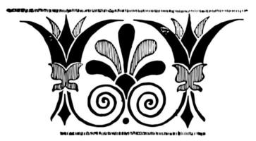 Greek Band Design is a decorative border constructed, vintage engraving. vector