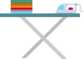 Ironing board, illustration, vector on white background.