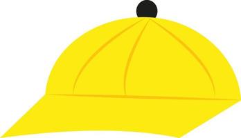 Yellow baseball hat, illustration, vector on a white background.