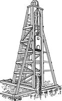 Pile Driver, vintage illustration. vector