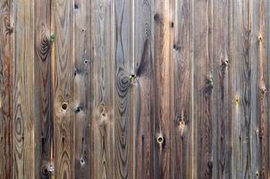 Old grunge dark brown wood panel pattern with beautiful abstract grain surface texture, vertical striped background or backdrop in architectural material decoration concepts, vintage or retro style photo