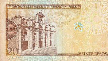 Panteon Nacional building depicted on old twenty peso note Dominican republic money photo