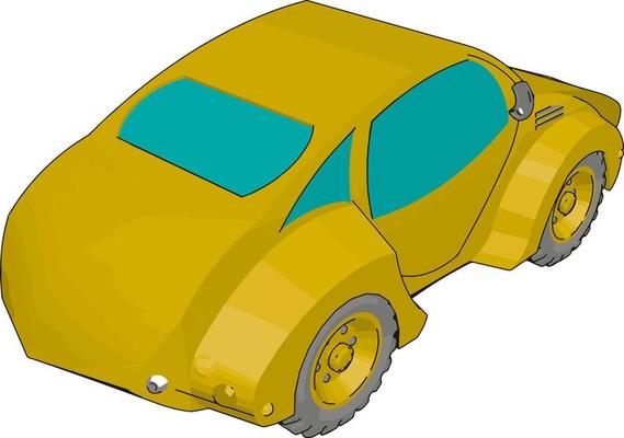 3D yellow car