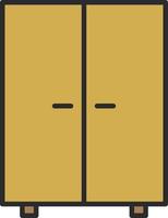 Wooden wardrobe, illustration, on a white background. vector