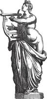 Sculpture of Apollo, anonymous, 1584, vintage illustration. vector