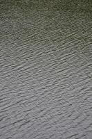 The texture of dark river water under the influence of wind, imprinted in perspective. Vertical image photo