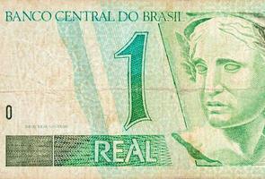 Republics Effigy portrait depicted as bust on old one real note Brazilian money photo