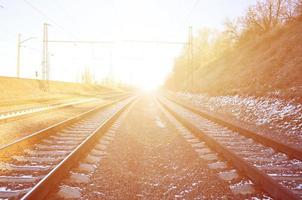 Winter railroad landscape photo