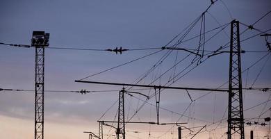 Railroad overhead lines photo