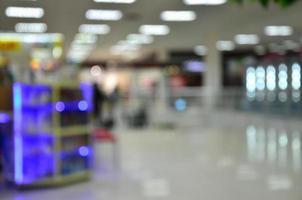 Blurred image of shopping mall interior photo